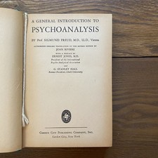 A General Introduction to Psychoanalysis Sigmund Freud 1943 Hardcover