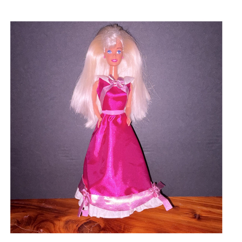 Barbie Doll Blonde Straight Hair Pink Dress 11.5 in