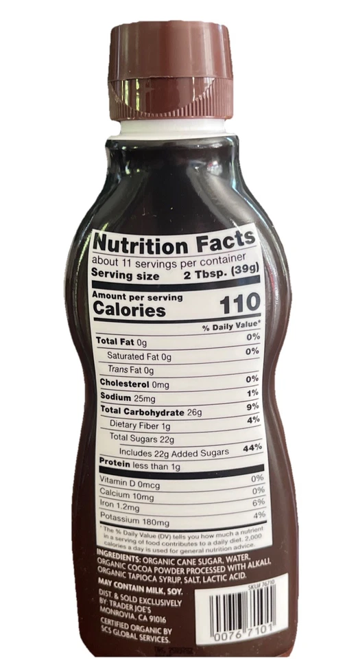 Jarabe de chocolate Trader Joe's orgánico Midnight Moo 15,8 oz 448 g (2 botellas) Foto 3 de 3