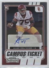 2021 Contenders Draft Picks Campus Ticket 99/99 Alijah Vera-Tucker Auto 09su