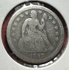 1857 US Seated LIBERTY SILVER Dime! "Philadelphia" Mint! VG! Old US Coin!