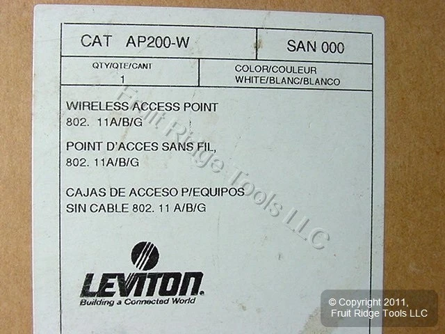 Leviton Enterprise Wireless Access Point 802.11 a/b/g AP200-W - Image 4 of 4