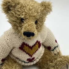 RARE Vtg 1993 TY Attic Treasures HEARTLY Bear 12" - MADE IN USA - Heart Sweater