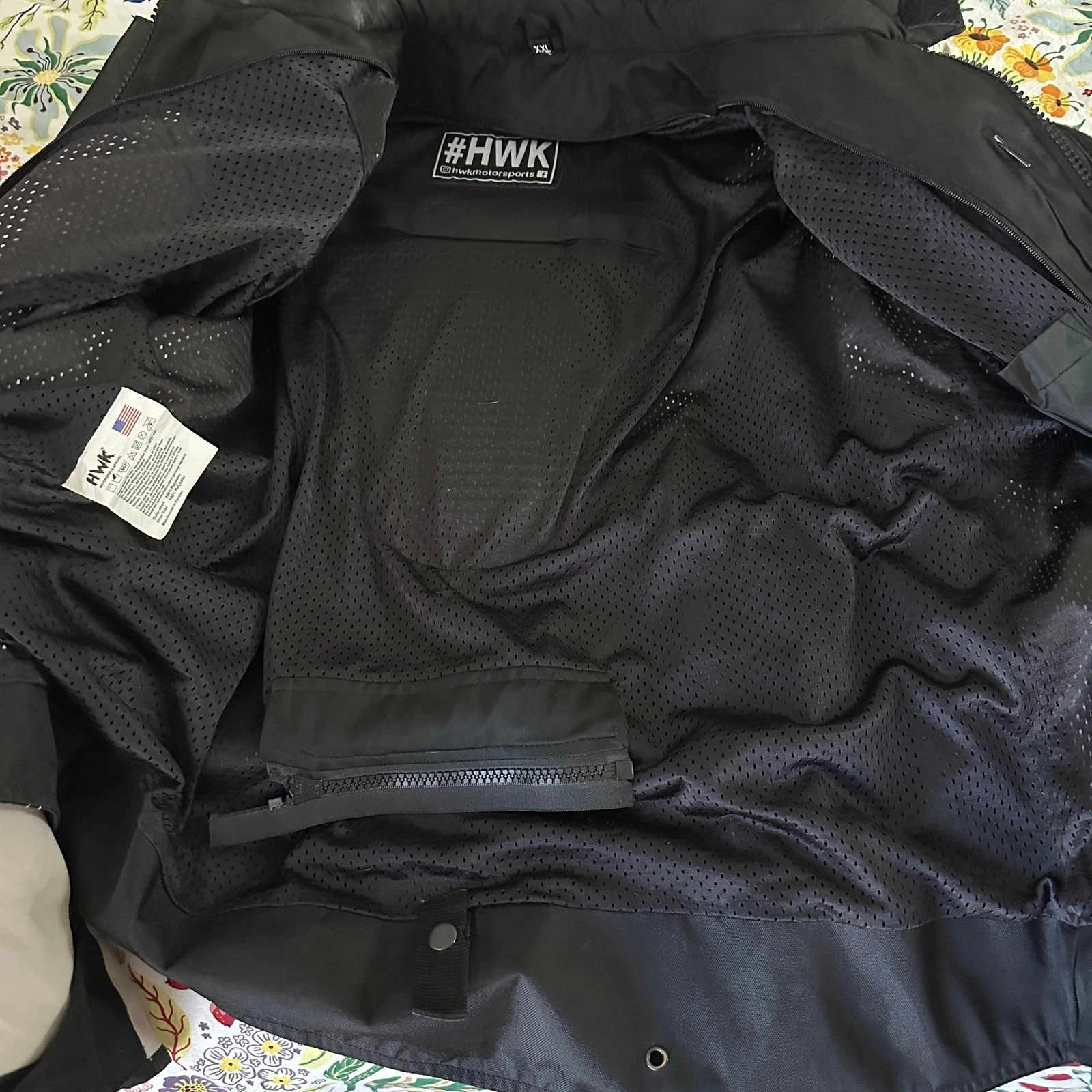 HWK Motorcycle Jacket Mens XXL Grey Black Padded Armor Vent Biker Touring image 4