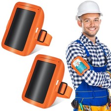 2 Pcs Arm Badge Holder for Men ID Card Armband, Orange
