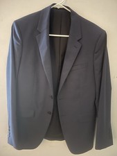 Theory Wool 2-Btn Slim Fit Blazer Houndstooth Navy Nice 36S