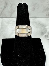 Sterling Silver Mother of Pearl Inlay Ring - 925 Thai - Size 6.75