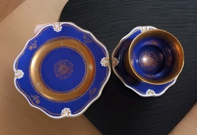Sammeltassen Gedeck Set Gold Kobalt