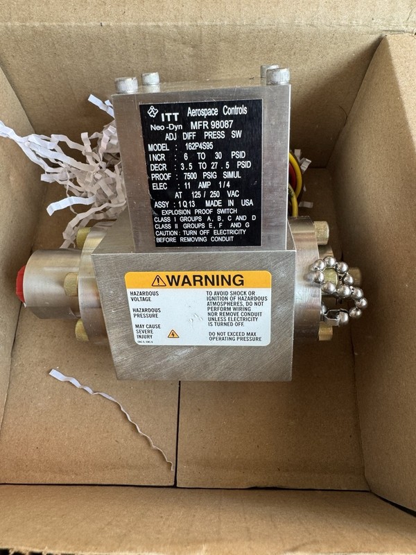 ITT NEO-DYN ADJUST DIFFERENTIAL PROOF SWITCH 162P4s95 6-50 psi 125/250VDC