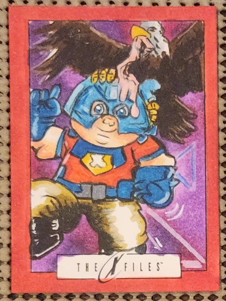 PEACEMAKER JOHN CENA: SKETCH CARD ACEO ART GPK X-FILES MASHUP (1/1) LAURICH WWE - Image 3 of 3
