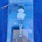 Snowman Wine Bottle Stopper Festive Glass Metal And Rubber — photo 3