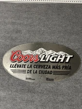COORS LIGHT LLEVATE LA CERVEZA METAL TIN SIGN Bar 24 x 14