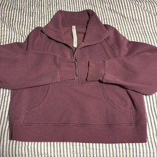 Lululemon Scuba Funnel Neck Crop Half Zip Plum M/L Oversized sweatshirt
