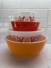 Vintage Pyrex Friendship Set of 4 Mixing Nesting Bowls 401 402 403 404