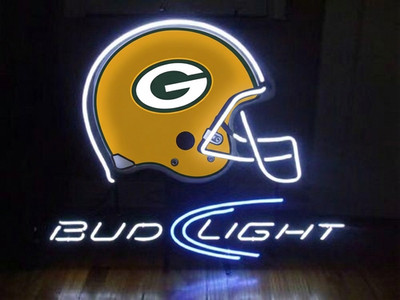 Green Bay Packers Helmet Beer 20''x16'' Neon Sign Glass Light Lamp Garage Show Bar