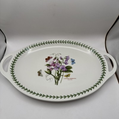 PORTMEIRION Botanic Garden Sweet Pea Oval Platter With Handles 18 