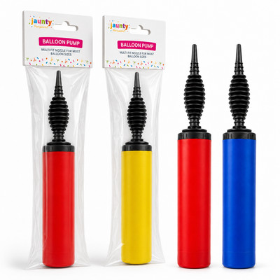 2 Stück Hand Ballon Pumpe Inflator Hand Druck Luft Tragbar Kunststoff Geburtstag Werkzeug
