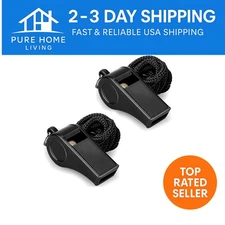 2-Pack Loud Sports Whistles with Lanyard - Perfect for Coaches & Referees