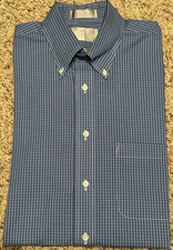 Stafford Executive Pinpoint Oxford Dress Shirt Mens 15 33 Blue Wrinkle Free