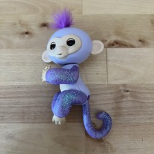 WowWee Kiki Fingerlings Glitter Monkey Interactive Baby Pet - Purple