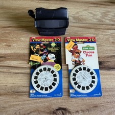 Master 3-D Viewer Black NEW Comes With 4 New In PKG Sesame Street Film Reels