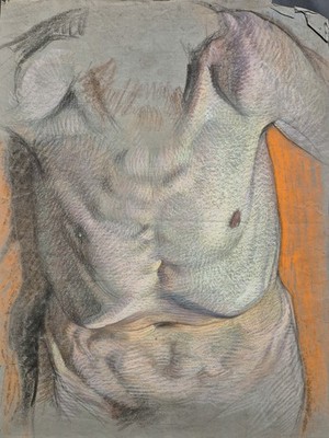 Albert SCHMIDT *1883, männlicher Torso Pastell Pathologie Hodler Schüler Schweiz