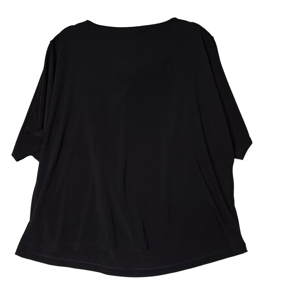 Elementz Woman Top Womens 2X Black Cowl Neck Gold Zipper Shoulder Detail Chic - Image 2 of 4