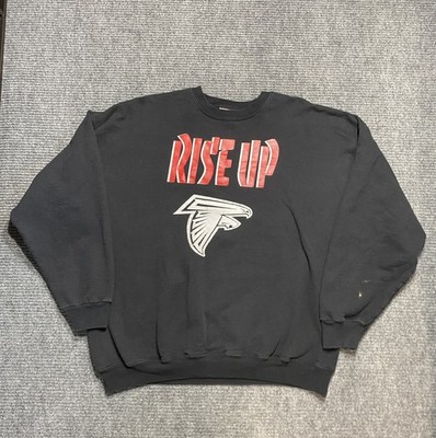Vintage Atlanta Falcons Sweatshirt Mens XL Black Rise Up Crewneck 90s Y2K NFL