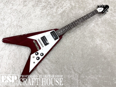 EDWARDS E-FV-LTD CH Flying V-type Cherry Red Electric Guitar From