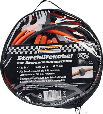 Brüder Mannesmann Starthilfekabel, 25 mm, in Rundtasche | M01788, KfZ Auto Kabel
