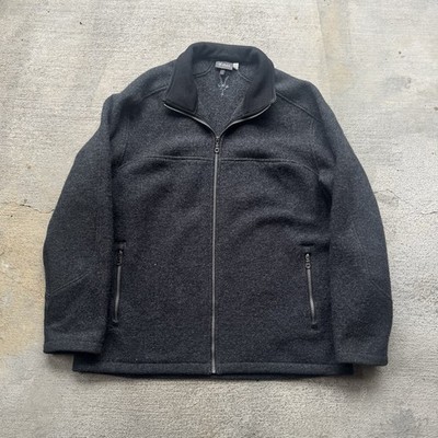 IBEX 100% Wool Heavy Jacket Sweater Coat GRAY Mens XXL zip up EUC