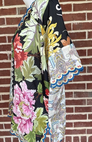 JOHNNY WAS Top Silk Floral Paisley Blouse Shirt Boho Chic Art to Wear SZ S - Picture 6 of 22