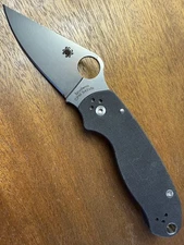 Spyderco Para 3 Plain Edge S45VN Black G-10 C223GP - New Factory Second