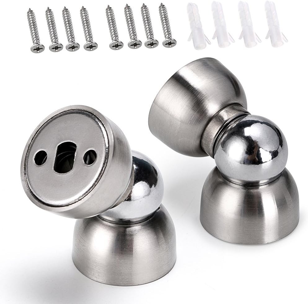 Sumnacon Powerful Magnetic Doorstop - 2 Pcs Stainless Steel Mini Door Silver 