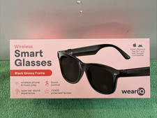 New WeariQ Wireless Smart Glasses Bluetooth, Black Polarized Lenses,