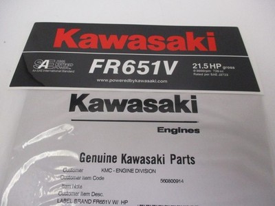 問屋さん専用 Genuine Kawasaki FR651V Decal 21.5 HP 56080-0914 | eBay