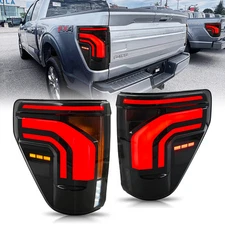 Pair LED Tail Lights w/Blind Spot For 2024-2025 Ford F150 F-150 Halogen/LED Lamp
