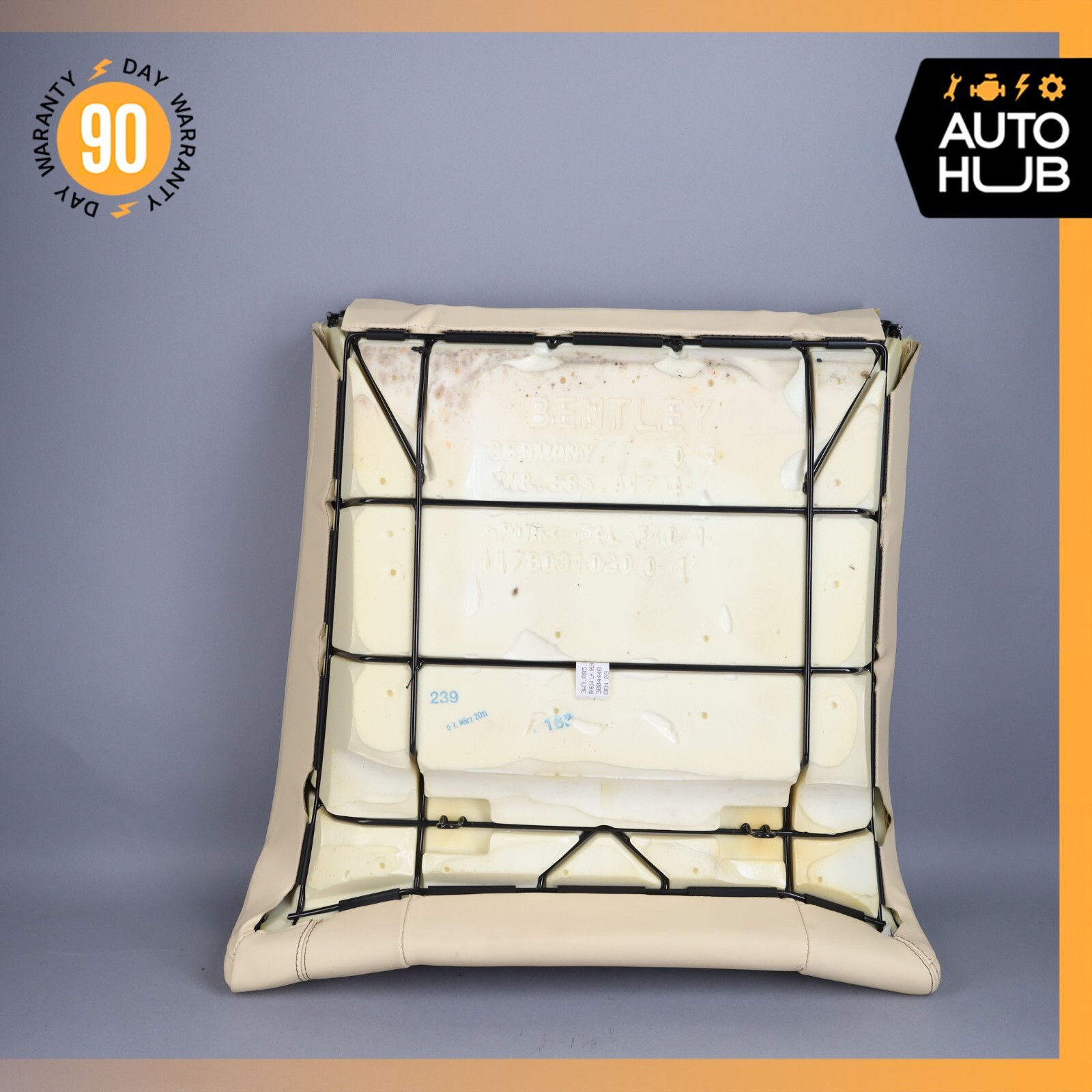 12-15 Bentley Continental GT Rear Left Side Bottom Lower Seat Cushion Beige OEM