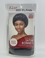 Kiss Wide Band Satin Bonnet Breathable silky Satin Fabric One Size Fits All