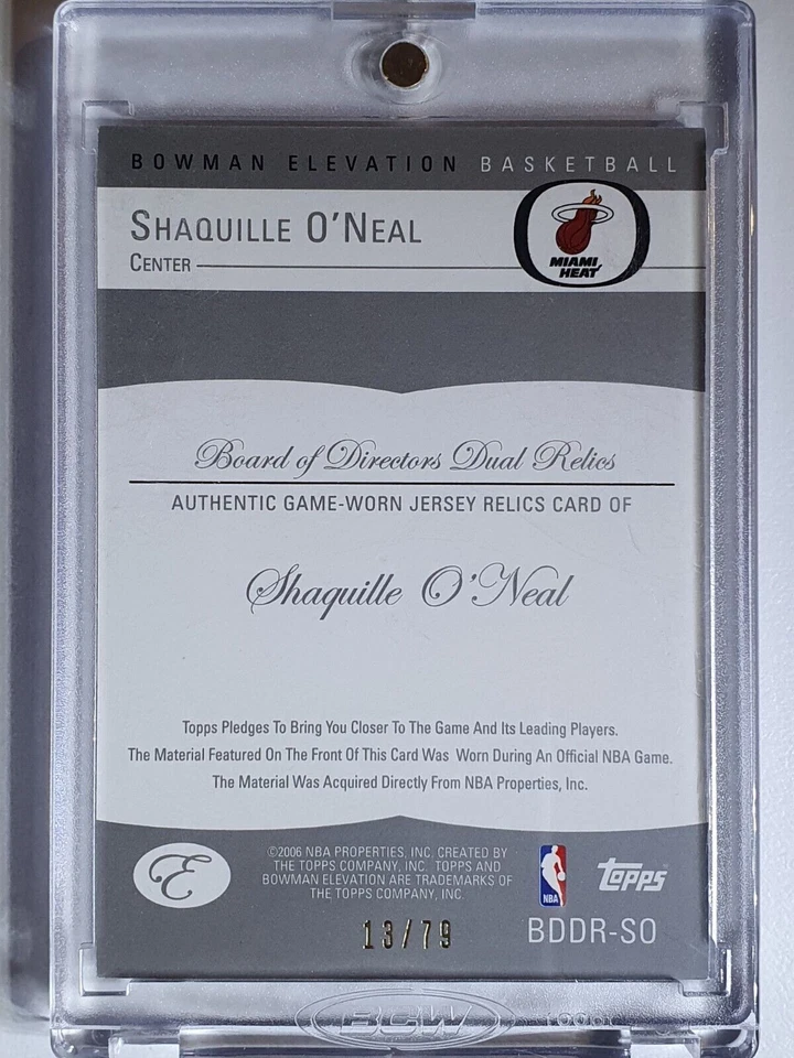 Bowman Elevation Shaquille O'Neal 2006 #parche/79 camisetas dobles usadas en el juego - raras Foto 4 de 4