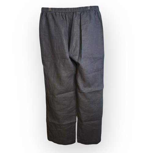 Eileen Fisher Black 100% Organic Linen Wide Leg Pants XS - Picture 2 of 4