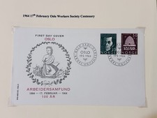 Norway 1964 FDC OSLO WORKERS SOCIETY CENTENARY OSLO POSTMARK