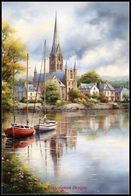 Ballina on the River - Counted Cross Stitch Patterns - Color & BW Symbols