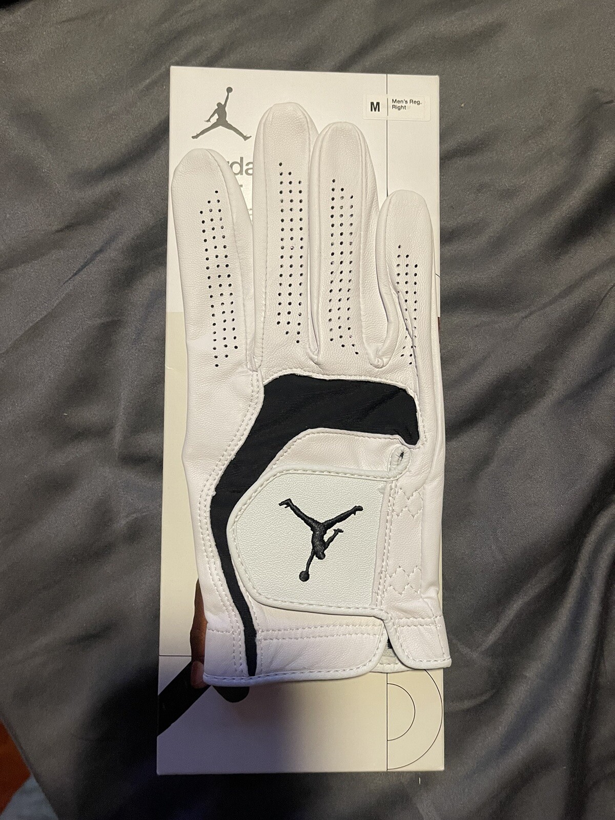 Nike Jordan Tour Golf Glove Right Hand Mens M White/Black
