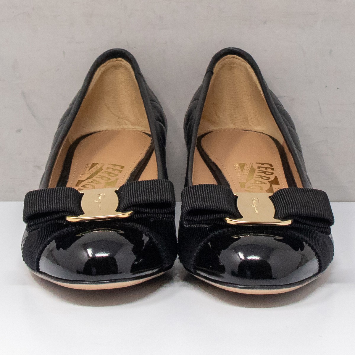 Salvatore Ferragamo Vara ブラック 7サイズ Salvatore Ferragamo Vara Black Quilted Leather Heels Size 6 B | eBay