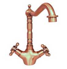 Antique Red Copper Double Handle Bathroom Sink Mixer Tap Kitchen Faucet 2rg002