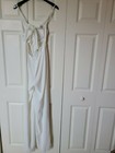 NWT LUXXEL Women's White Flowy Sleeveless V-Neck Open-Leg Jumpsuit -- SIZE SMALL — photo 2
