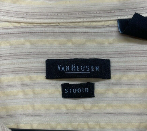Van Heusen Men’s XL 17-17 1/2 100% Cotton Textured Short Sleeve Button Up Shirt - Picture 4 of 11