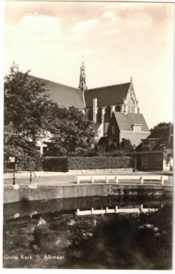c1950 Real Photo Postcard: Grote Kerk, Alkmaar - Haarlem, Netherlands