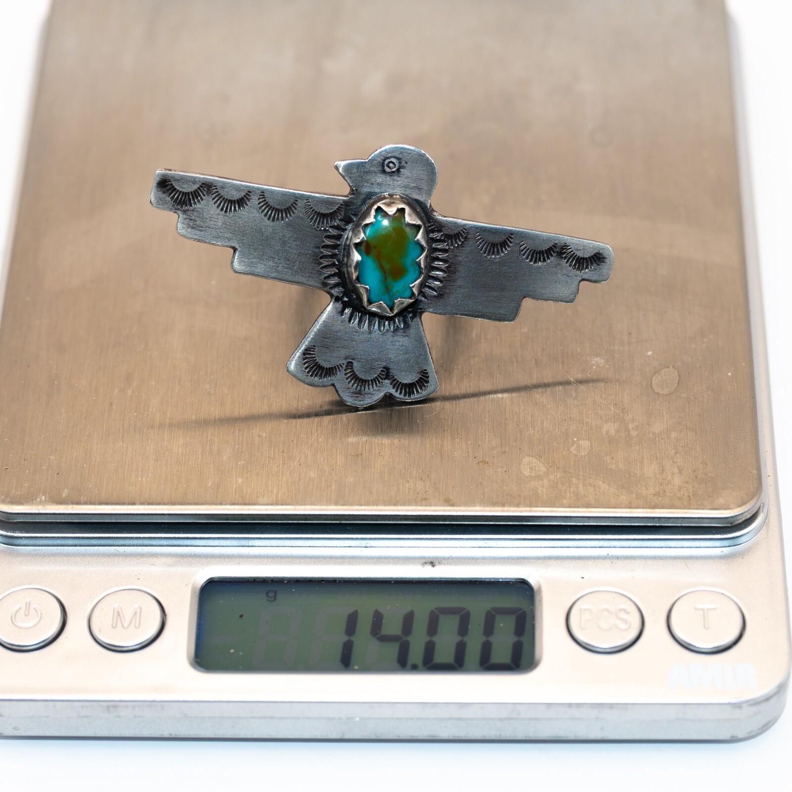 Thunderbird Ring Size 10 Silver Pilot Mountain Tu… - image 16